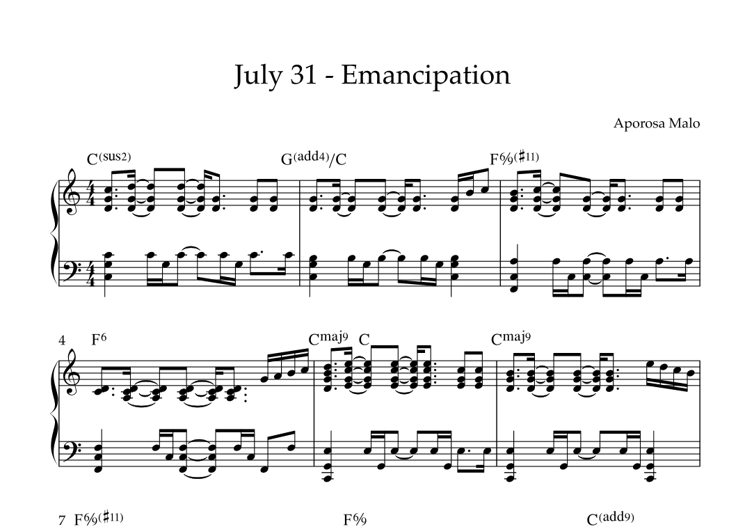 July 31 - Emancipation
