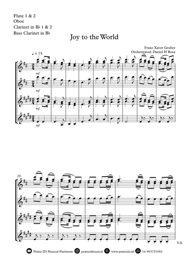 Joy to the World - Christrmas Carol - Woodwind Quartet (arr. Daniel H Rosa)