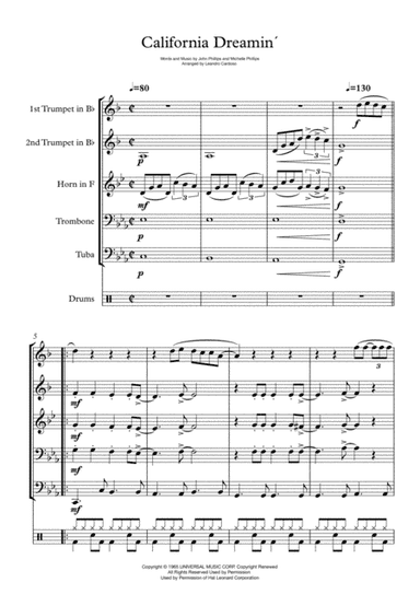 California Dreamin' (arr. Leandro Cardoso)
