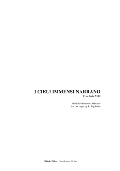 Psalm 18 (19) - I CIELI IMMENSI NARRANO by B. Marcello - Arr. for Piano/Organ (arr. Renato Tagliabue)