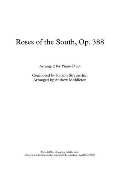 Roses of the South, arranged for Piano Duet (arr. Andrew Middleton)