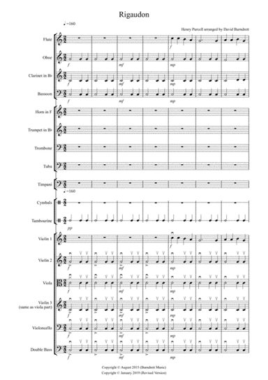 Rigaudon by Purcell for School Orchestra (arr. David Burndrett)