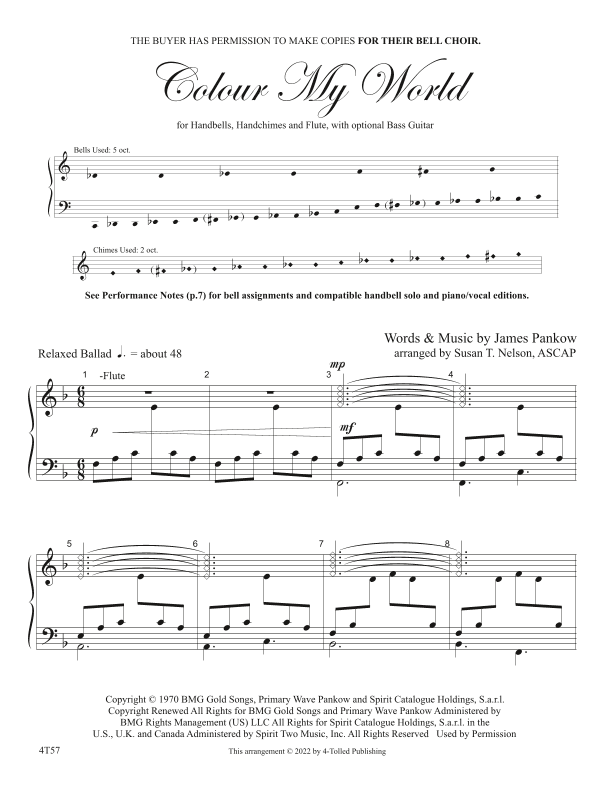 Colour My World (arr. Susan T. Nelson)