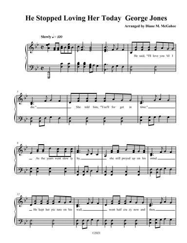 He Stopped Loving Her Today (arr. Diane M. McGahee)