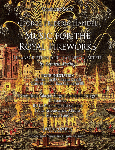 Handel – Music for the Royal Fireworks (for Clarinet Quartet) (arr. Kenneth Abeling)
