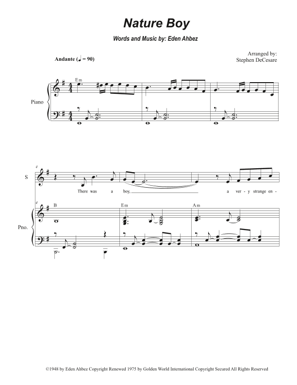 Nature Boy (arr. Stephen DeCesare)