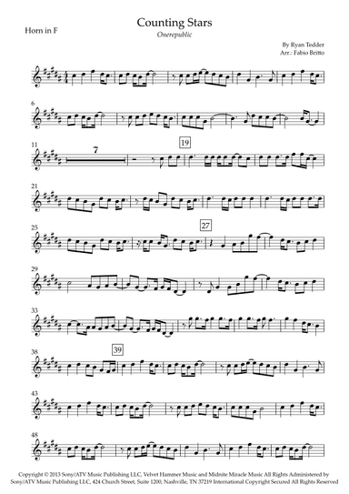 Counting Stars (arr. Fabio Britto)