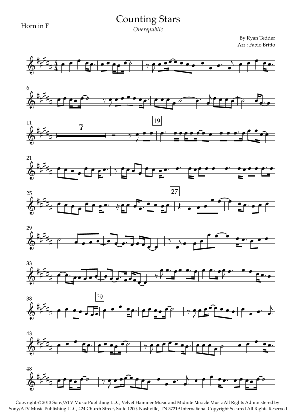 Counting Stars (arr. Fabio Britto)