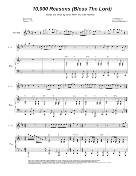 10,000 Reasons (bless The Lord) (arr. Stephen DeCesare)