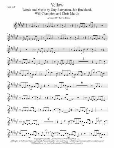 Yellow (arr. Kevin Busse)