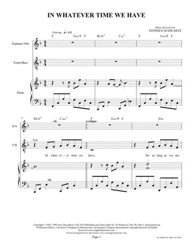 In Whatever Time We Have (arr. Jim Farley www.arrangementsone.com)