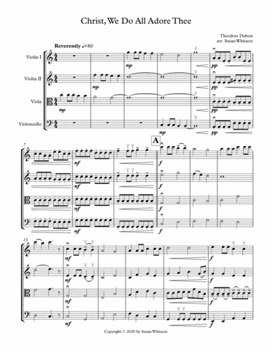 Christ We Do All Adore Thee for String Quartet (arr. Susan Whitacre)