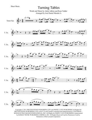 Turning Tables (arr. José Daniel Morales A.)