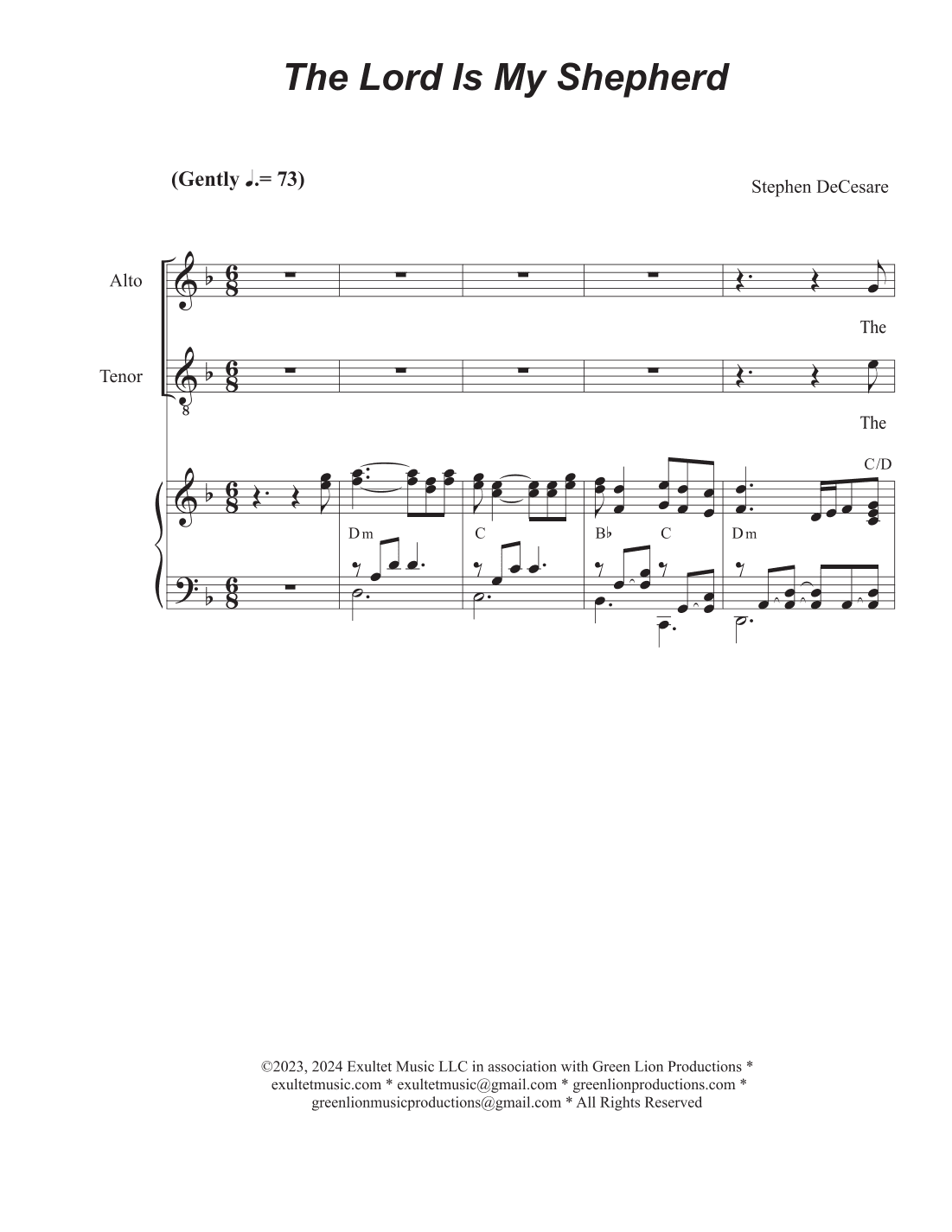 The Lord Is My Shepherd (SATB)