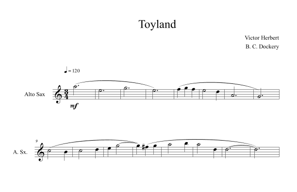 Toyland (Alto Sax Solo) (arr. B. C. Dockery)