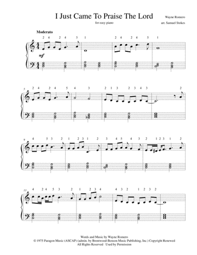 I Just Came To Praise The Lord (arr. Samuel Stokes)