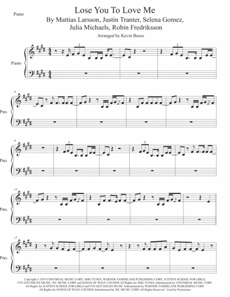 Lose You To Love Me (arr. Kevin Busse)