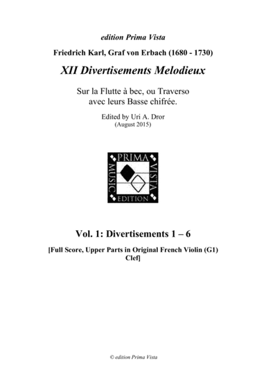 Erbach Divertisements Melodieux 1-6, French Clefs (arr. Uri A. Dror - edition Prima Vista)