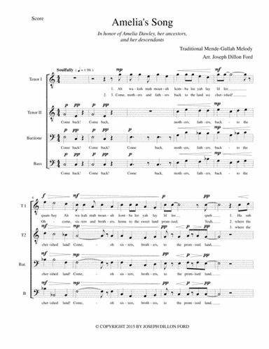 Amelia's Song for TTBarB (or ATBarB) chorus (arr. Joseph Dillon Ford)