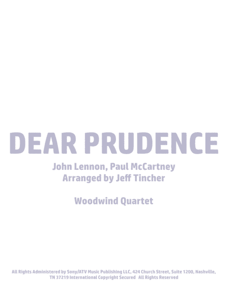 Dear Prudence (arr. Jeff Tincher)