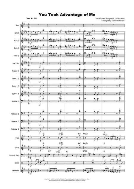 You Took Advantage Of Me (arr. Daryl McKenzie)