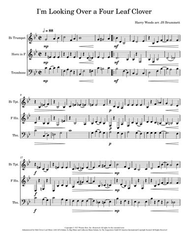 I'm Looking Over A Four Leaf Clover (arr. Jennifer Brummett)