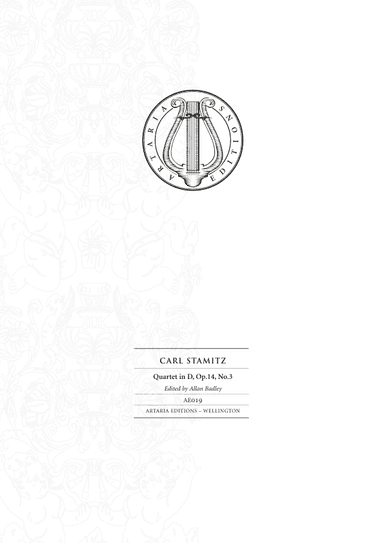 String Quartet in D major, Op. 14, No. 3 - Score Only (arr. Artaria Editions)