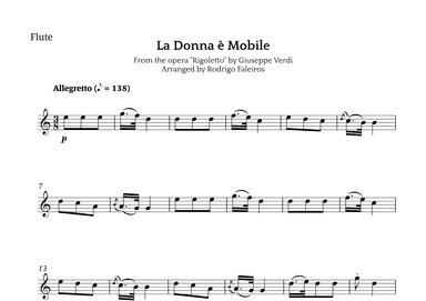 La Donna è Mobile (arr. Rodrigo Faleiros)