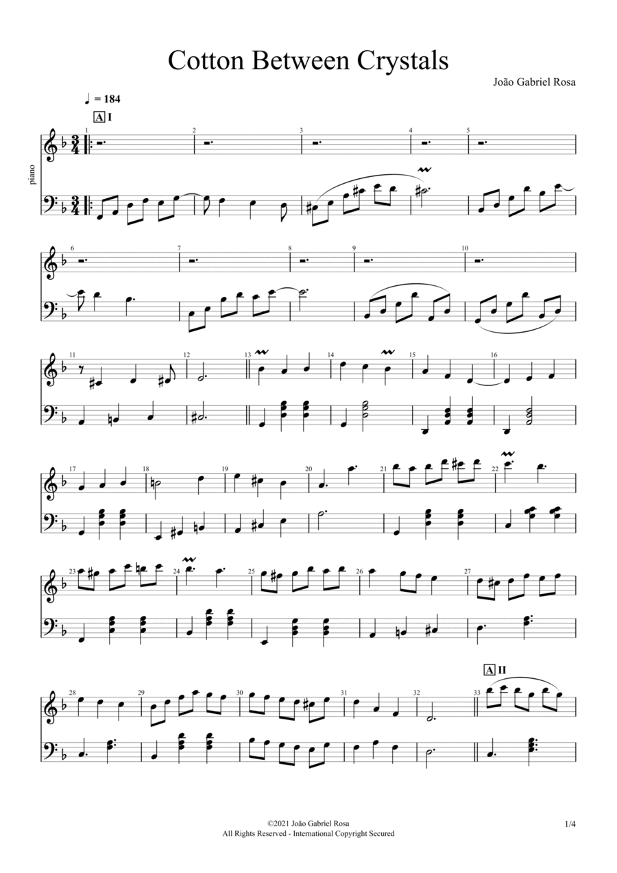 Cotton Between Crystals (Piano Solo)
