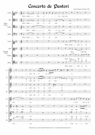 Giovanni Giacomo Gastoldi - Concerto de Pastori (1596) (arr. Guido Menestrina)