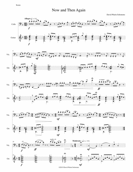 Now and then again for cello and guitar