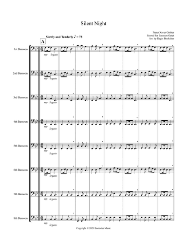Silent Night (Bb) (Bassoon Octet) (arr. Regis Bookshar)
