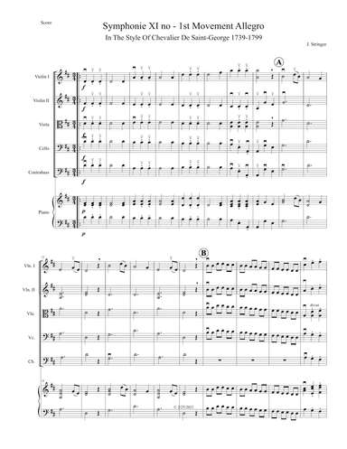 Symphonie XI  - 1st Movement - Allegro (arr. J. Stringer)