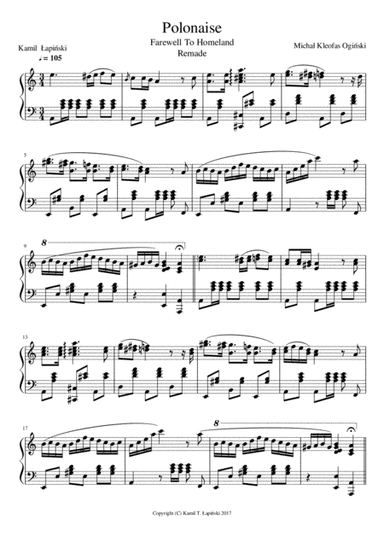 Polonaise Farewell To Homeland Remade (arr. Kamil Łapiński)