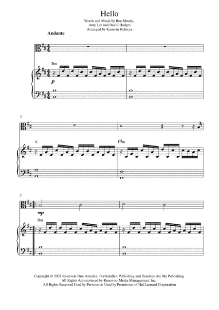 Hello (arr. Kaiserin Rebecca)