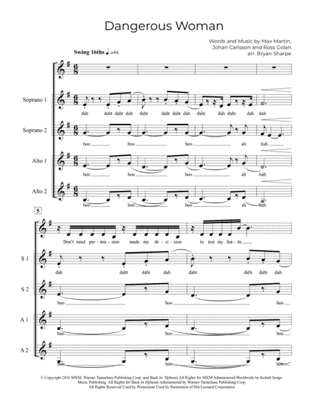 Dangerous Woman (arr. Bryan Sharpe)