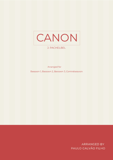 CANON IN D - BASSOON QUARTET (arr. Paulo Galvao Filho)