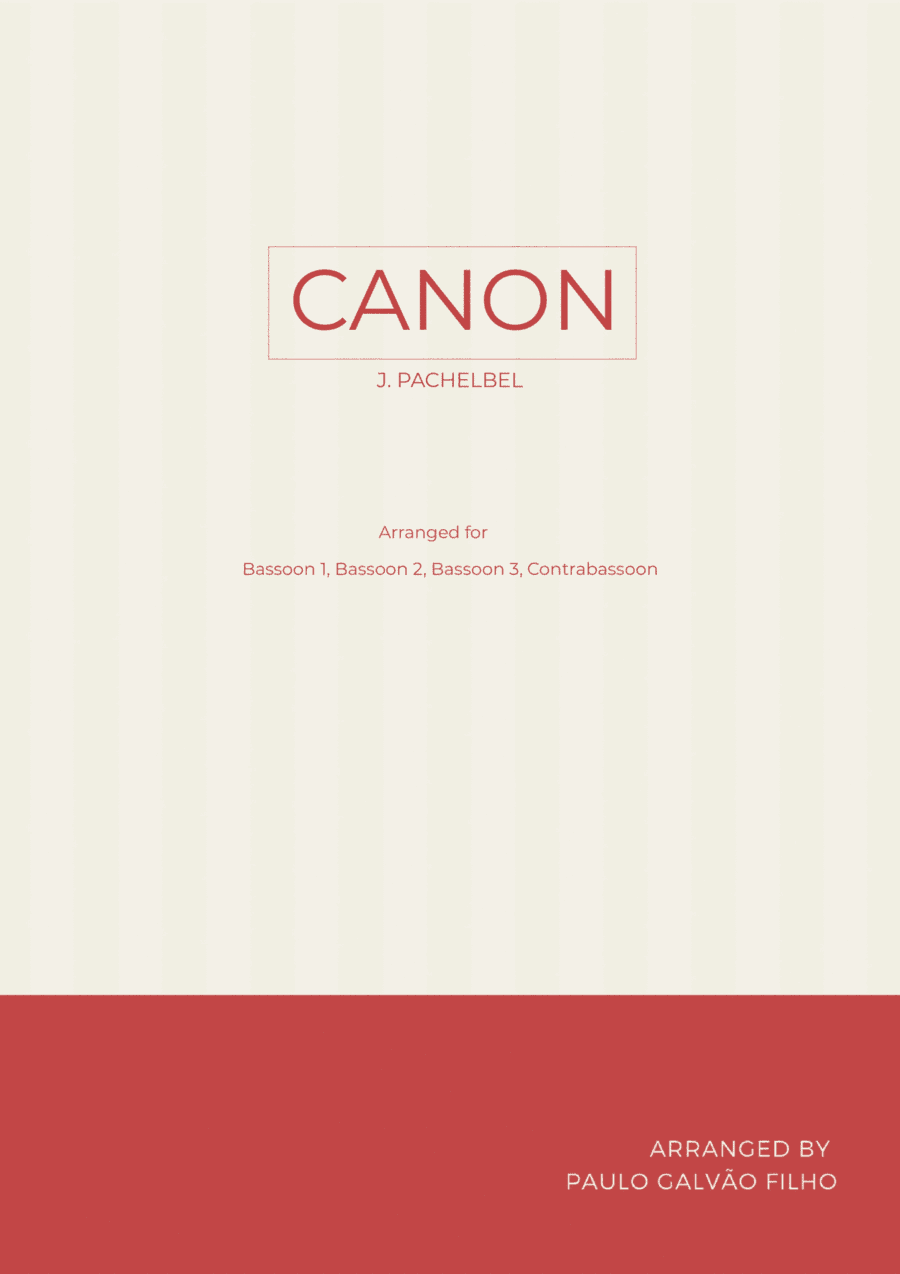 CANON IN D - BASSOON QUARTET (arr. Paulo Galvao Filho)