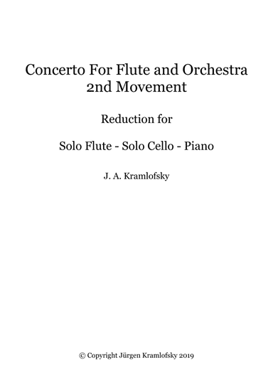 Concerto For Flute and Orchestra 2nd mov. - Reduction for Flute, Cello and Piano