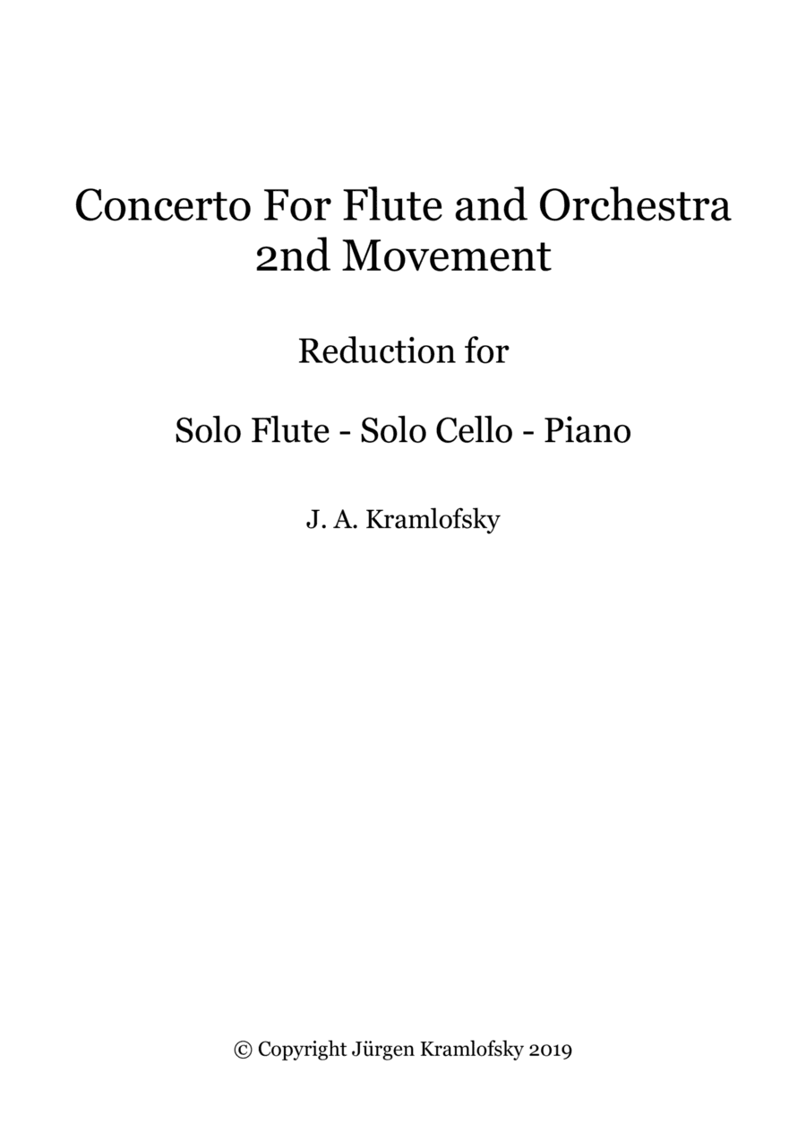 Concerto For Flute and Orchestra 2nd mov. - Reduction for Flute, Cello and Piano