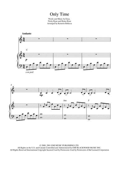 Only Time (arr. Kaiserin Rebecca)