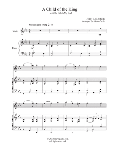 A Child of the King (Violin-Piano) (arr. Marty Parks)