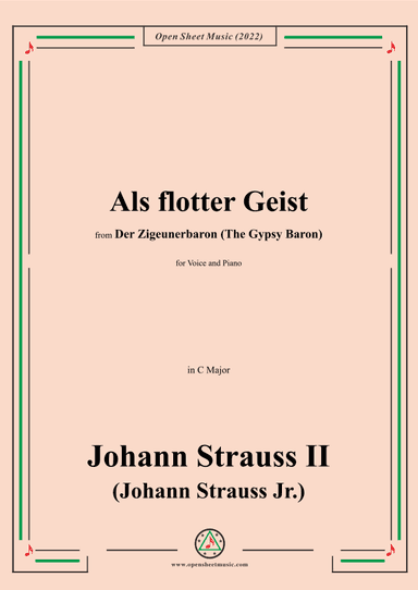 Johann Strauss II-Als flotter Geist,in C Major (arr. OSM Press)