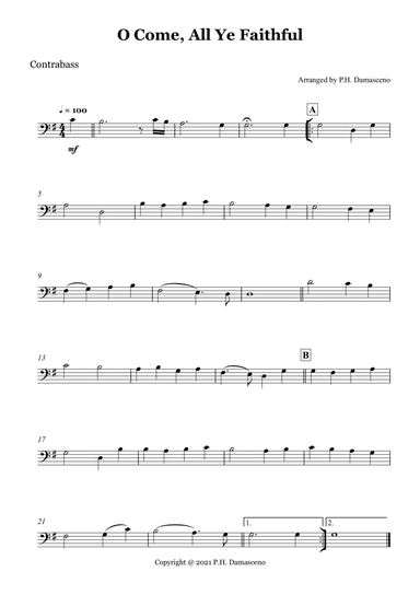 O Come, All Ye Faithful - Contrabass Solo (arr. P.H. Damasceno)