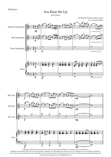 You Raise Me Up (arr. Fernando Britto)