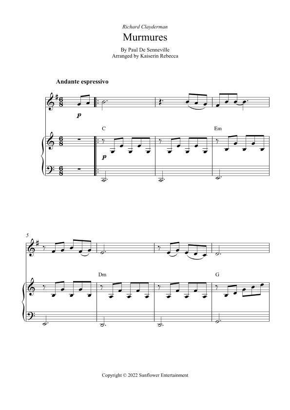 Murmures (arr. Kaiserin Rebecca)