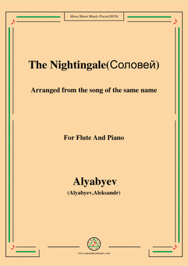 Alyabyev-The Nightingale(Соловей), for Flute and Piano (arr. MSM)