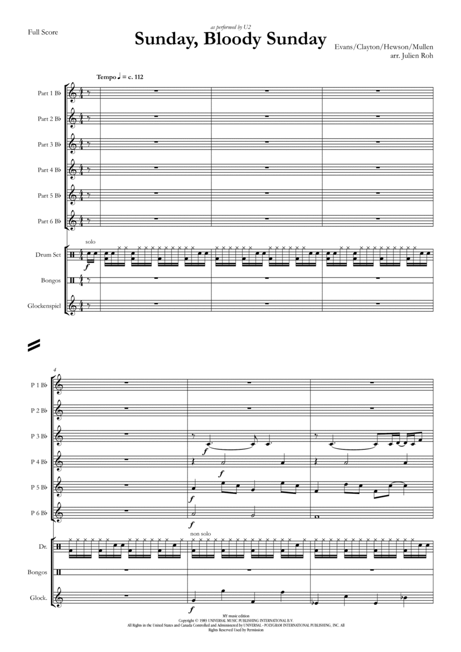 Sunday Bloody Sunday (arr. Julien Roh)