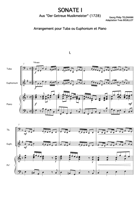 Sonate I - Teleman (arr. Yves Bouillot)