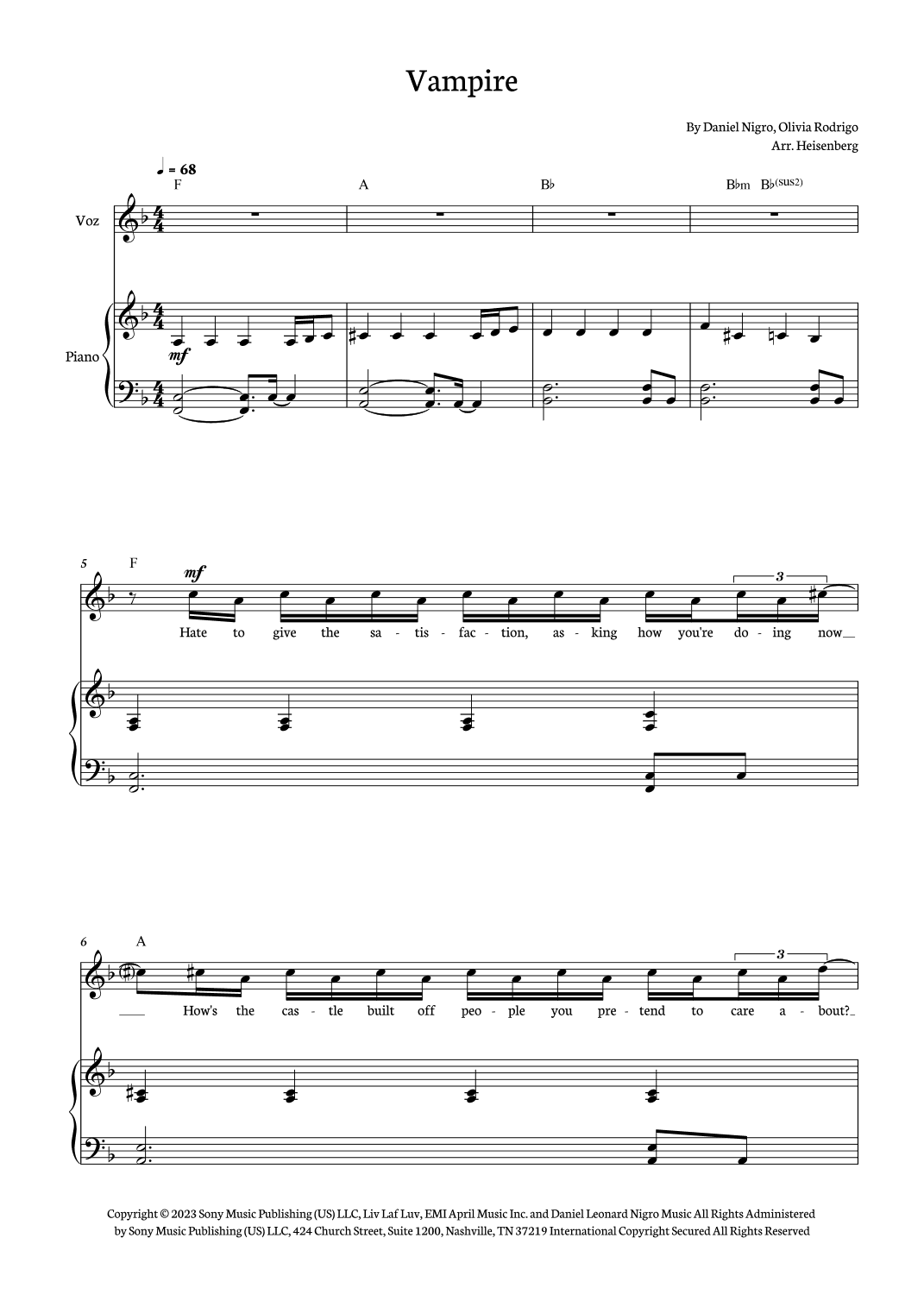 Vampire (arr. Heisenberg)